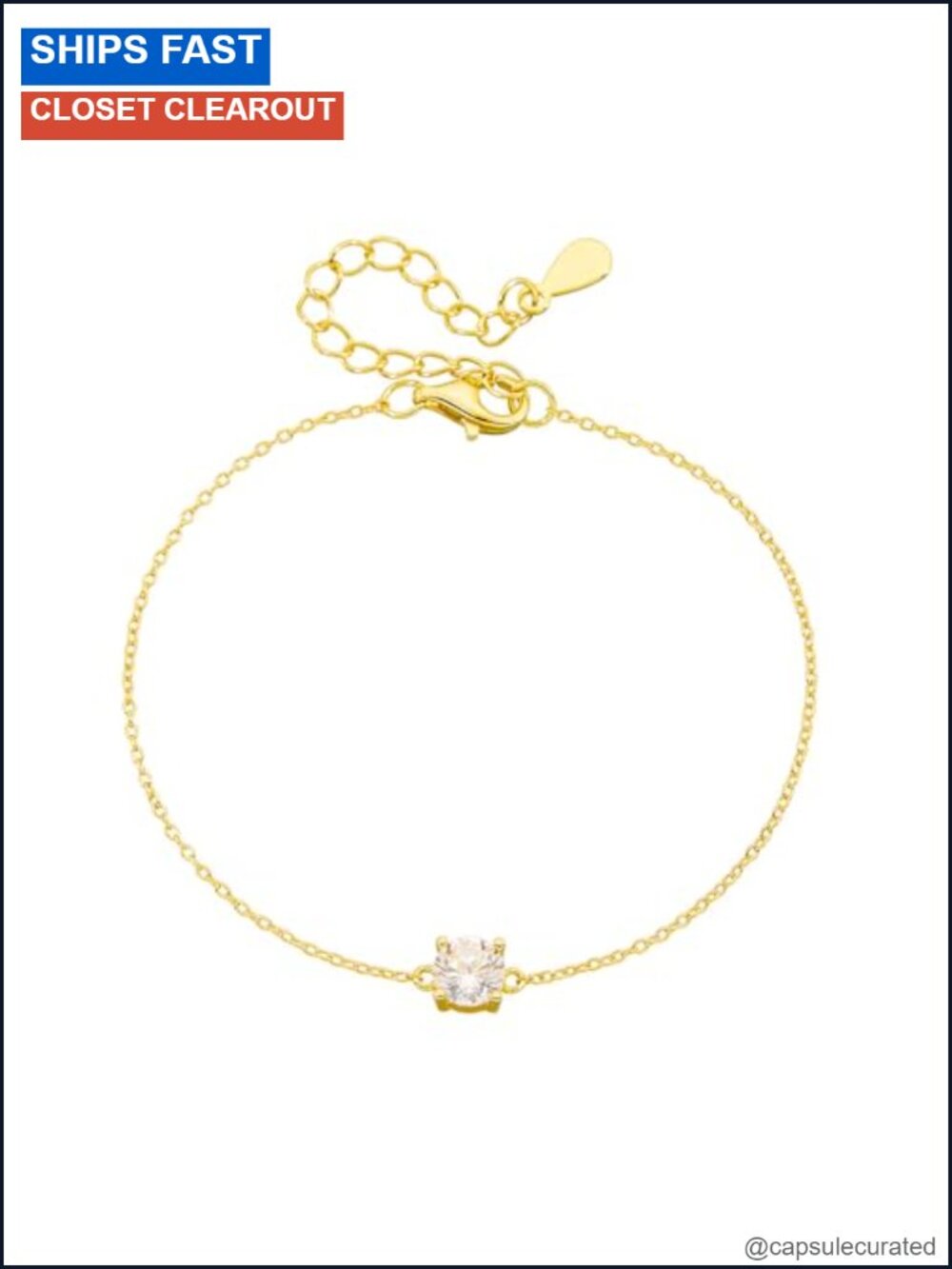 18K Gold Moissanite Bracelet Adjustable Chain Fashion Jewelry Gift for Her
